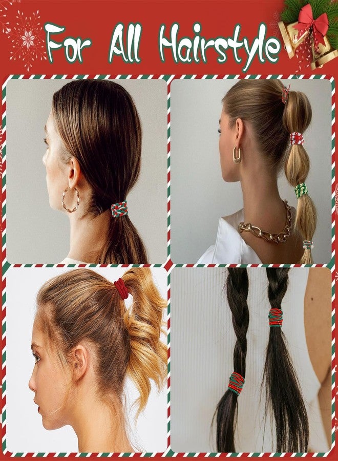TEBIEKOY 20 Pcs Christmas Hair Ties Elastic Boho Hair Tie Bracelets for Women Non Damage Hair Bands for Thick Thin Hair Cute Braided Hair Ties for Ponytail Holders Christmas Gifts - Image 5